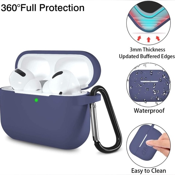 Marge Plus Airpods Pro Case Premium Silicone Front LED Alaskan Blue - Picture 4 of 7